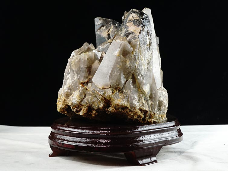 14.1Kg スモーキークォーツ 煙水晶 クラスター 虹入り 一点物 291-76