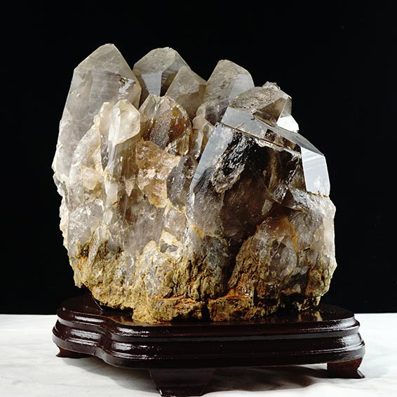 21.5Kg スモーキークォーツ 煙水晶 クラスター 虹入り 同梱不可 一点物 291-79
