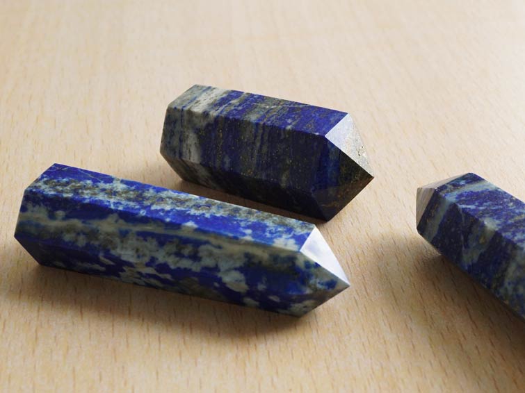 ラピスラズリ ポイント ラピスラズリ 六角柱 50g~69g 1個 lapis lazuli 瑠璃 ラピス パワーストーン 原石 天然石 ランダム発送 742-16