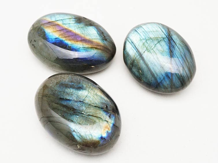ラブラドライト タンブル 原石 置物 磨き石 AAランク 1個 曹灰長石 labradorite ランダム発送 771-15