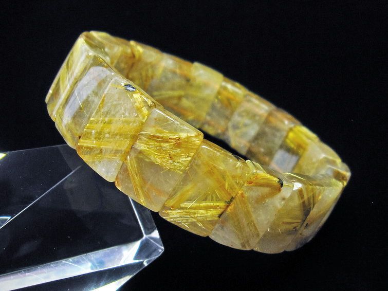 ゴールドタイチンルチルクォーツ バングル 一点物 111-16762