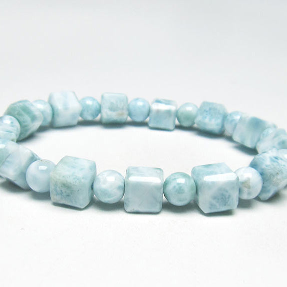 ラリマー ブレスレット ラリマール 本物 7mm 一点物 111-34421
