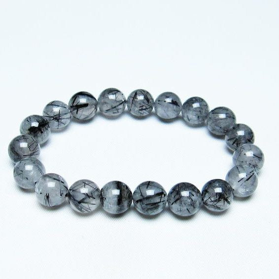 ブラックルチルクォーツ ブレスレット 11mm ブラックトルマリン イン
