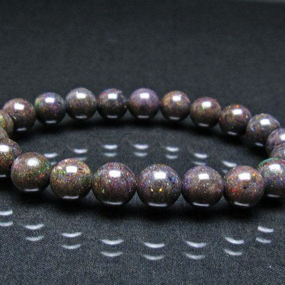 ブラックオパール ブレスレット 10mm 一点物 111-37891