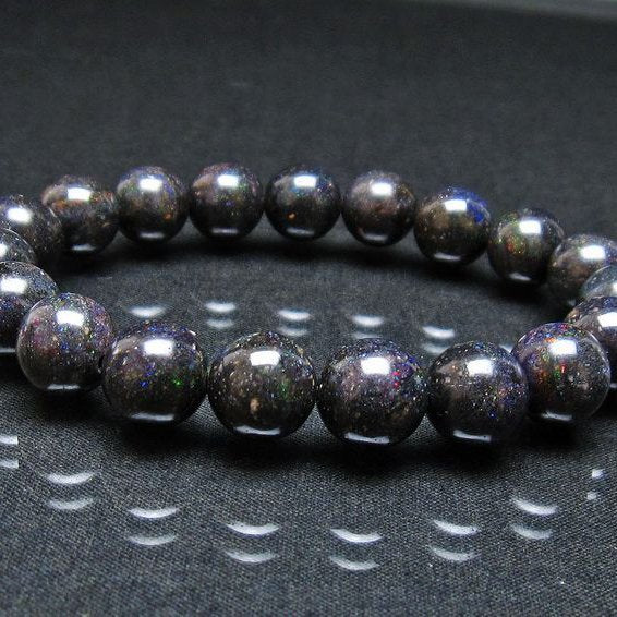 ブラックオパール ブレスレット 11mm 一点物 111-37893