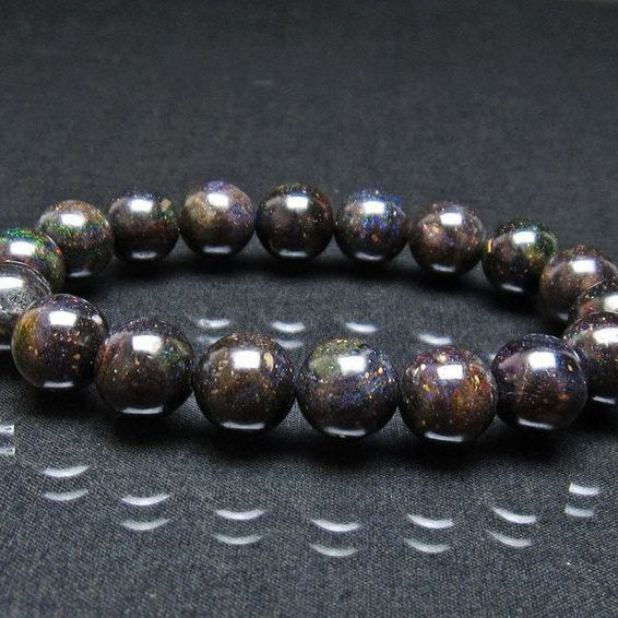 ブラックオパール ブレスレット 11mm 一点物 111-37894