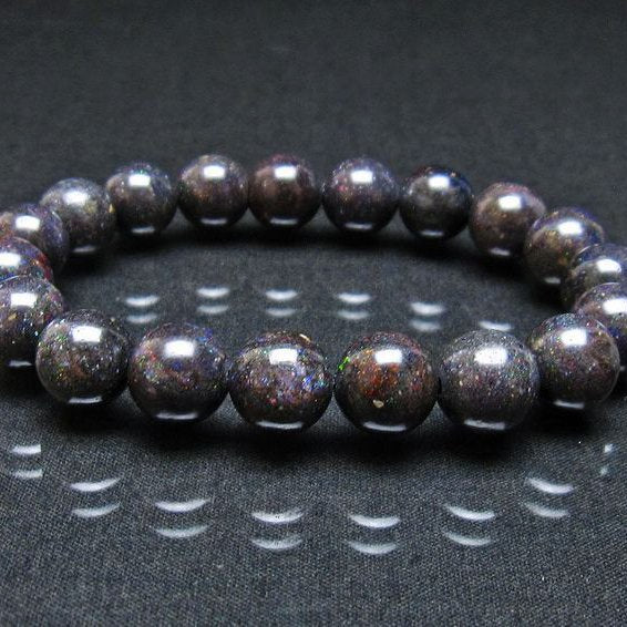 ブラックオパール ブレスレット 11mm 一点物 111-37897