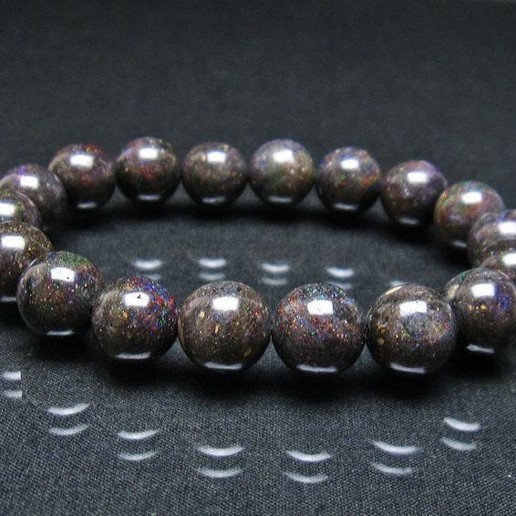 ブラックオパール ブレスレット 12mm 一点物 111-37904