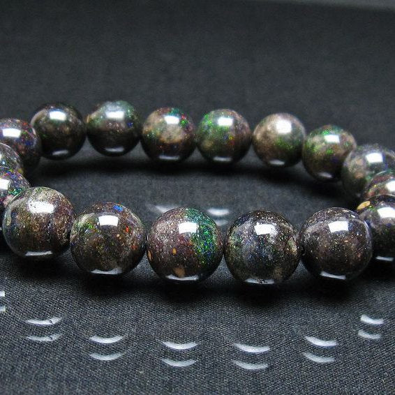 ブラックオパール ブレスレット 12mm 一点物 111-37905