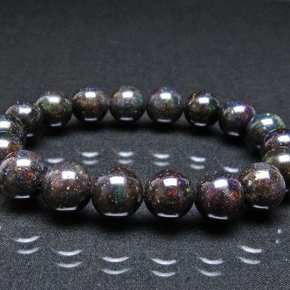ブラックオパール ブレスレット 12mm 一点物 111-37906