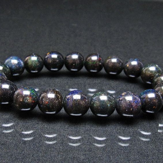 ブラックオパール ブレスレット 11mm 一点物 111-37914