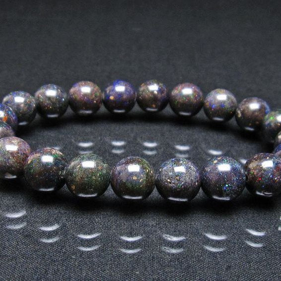 ブラックオパール ブレスレット 10mm 一点物 111-37918