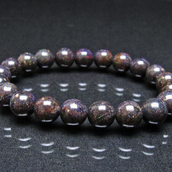 ブラックオパール ブレスレット 10mm 一点物 111-37921