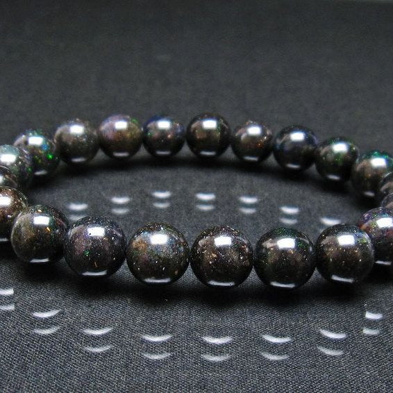 ブラックオパール ブレスレット 10mm 一点物 111-37930