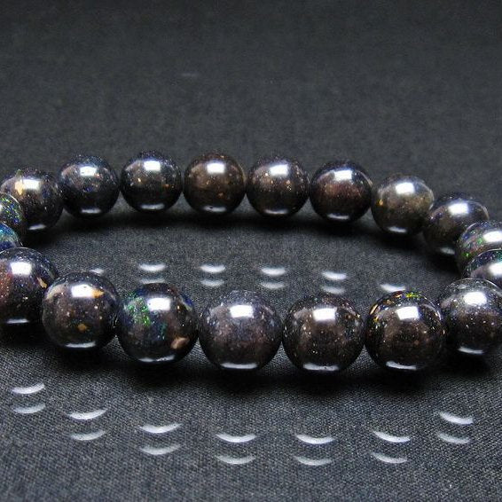 ブラックオパール ブレスレット 11mm 一点物 111-37932