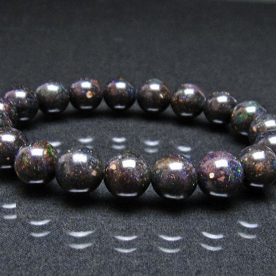 ブラックオパール ブレスレット 11mm 一点物 111-37935