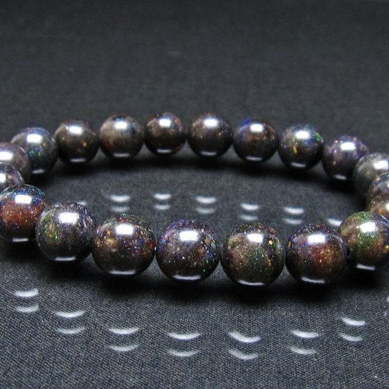 ブラックオパール ブレスレット 10mm 一点物 111-37948