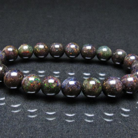 ブラックオパール ブレスレット 10mm 一点物 111-37950