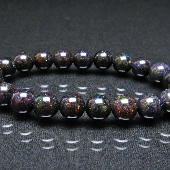 ブラックオパール ブレスレット 10mm 一点物 111-37951