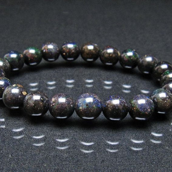 ブラックオパール ブレスレット 10mm 一点物 111-37954
