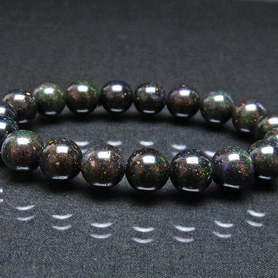 ブラックオパール ブレスレット 11mm 一点物 111-37957