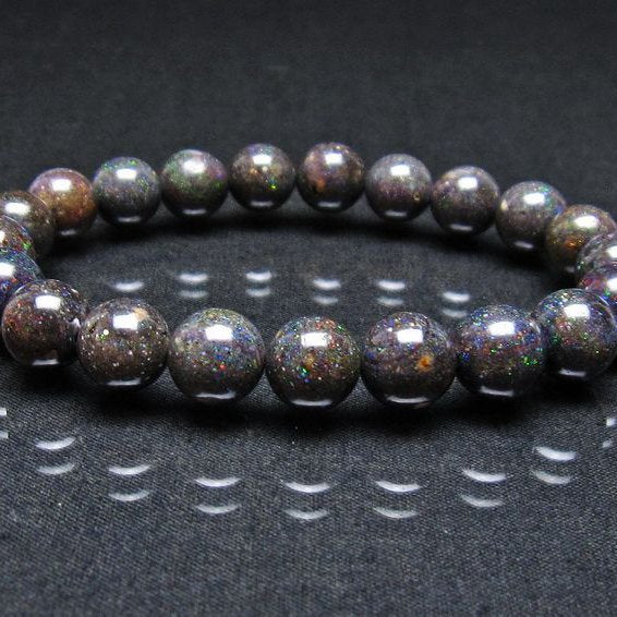 ブラックオパール ブレスレット 10mm 一点物 111-37970