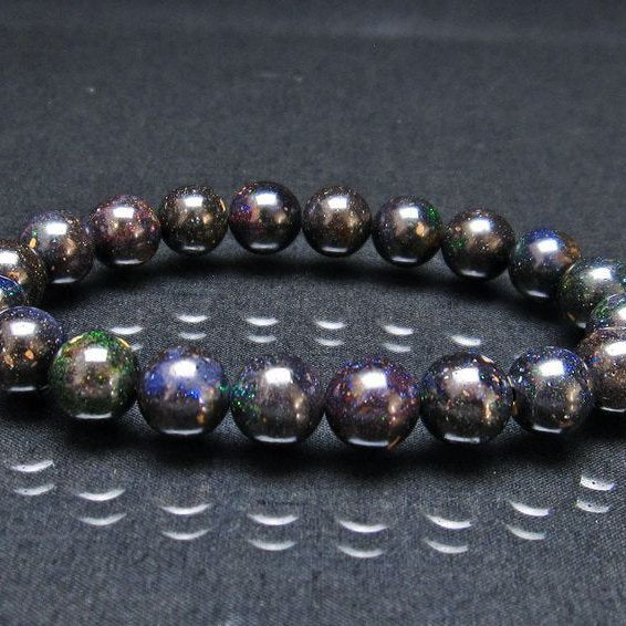 ブラックオパール ブレスレット 10mm 一点物 111-37977