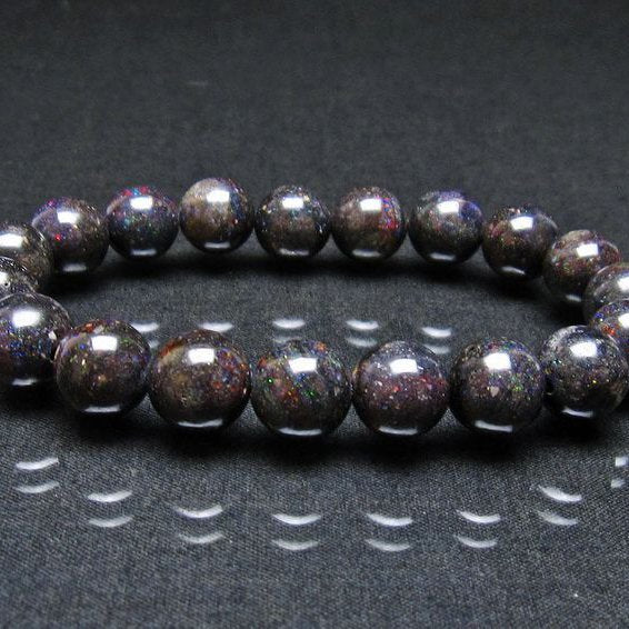 ブラックオパール ブレスレット 11mm 一点物 111-37979