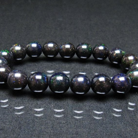 ブラックオパール ブレスレット 11mm 一点物 111-37983