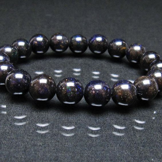 ブラックオパール ブレスレット 11mm 一点物 111-37992