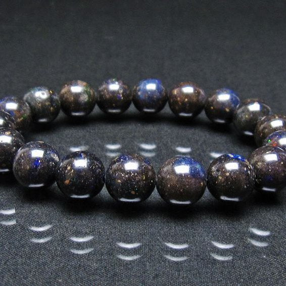 ブラックオパール ブレスレット 11mm 一点物 111-38004