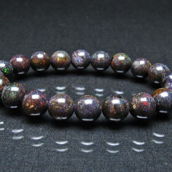 ブラックオパール ブレスレット 10mm 一点物 111-38017