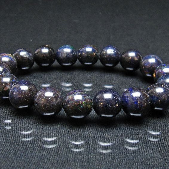 ブラックオパール ブレスレット 11mm 一点物 111-38023
