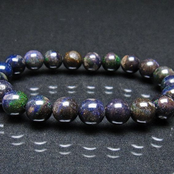 ブラックオパール ブレスレット 10mm 一点物 111-38026
