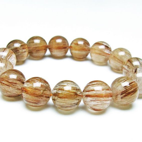 キャッツアイ ルチルクォーツ ブレスレット 14mm 一点物 111-38534