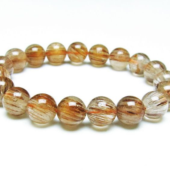 キャッツアイ ルチルクォーツ ブレスレット 11mm 一点物 111-38538
