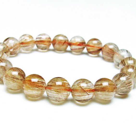 ルチルクォーツ ブレスレット キャッツアイ 11mm 一点物 111-38539