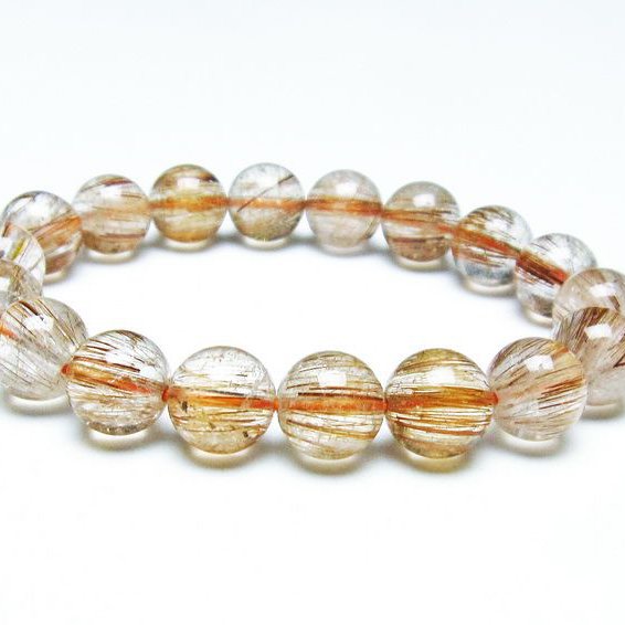 ルチルクォーツ ブレスレット キャッツアイ 11mm 一点物 111-38592