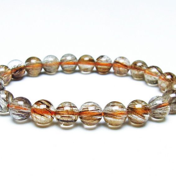 ルチルクォーツ ブレスレット キャッツアイ 8mm 一点物 メール便可 [M