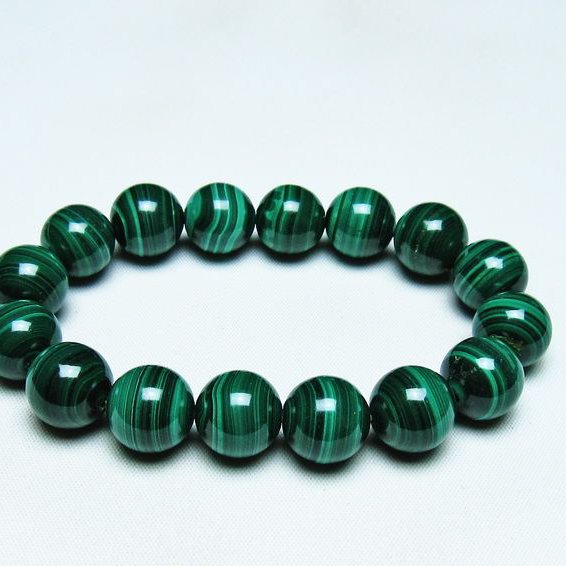 マラカイト ブレスレット 13mm 一点物 111-40461