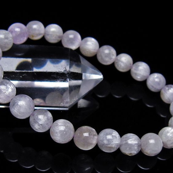 グレード高【高品質】クンツァイト シラー 美しい 天然石 ブレスレット 8mm 高品質]クンツァイトブレスレット（約9.5mm玉） - 埼玉県吉川市の