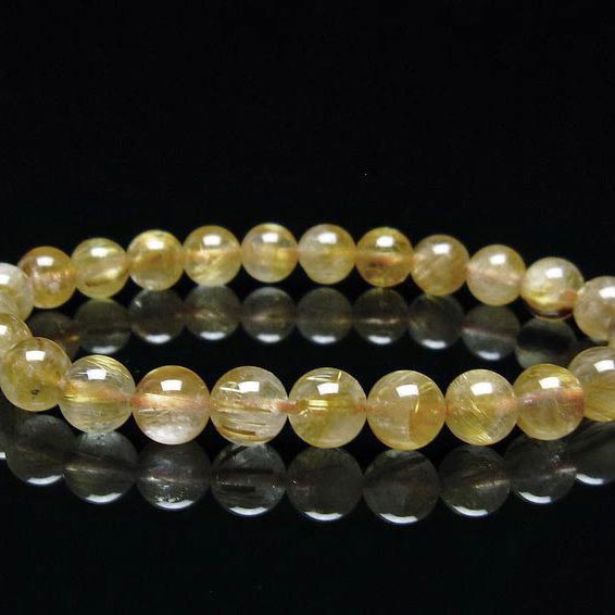 タイチンルチルクォーツ ブレスレット 7mm ルチルクォーツ ブレス 一点