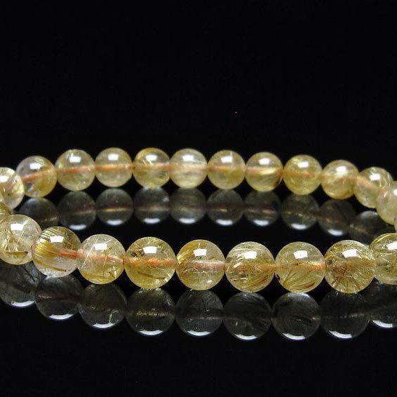 ルチルセブン タイチンルチルクォーツ ブレスレット 7mm ルチルクォーツ ブレス 一点