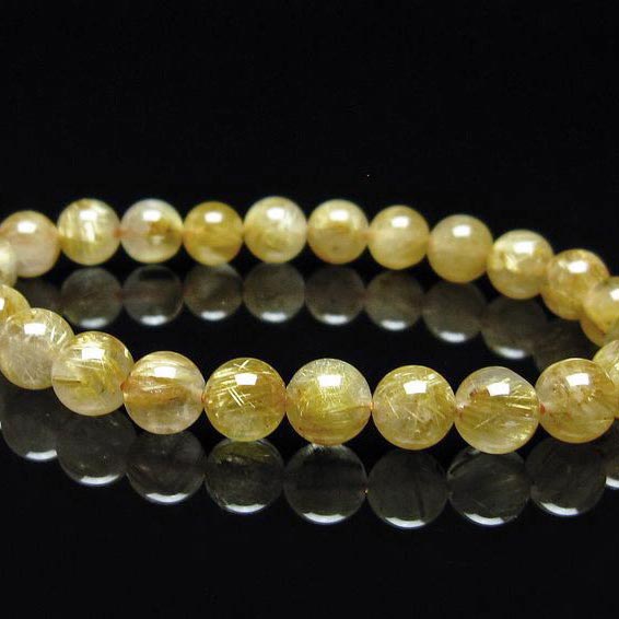 タイチンルチル 8mm タイチンルチルクォーツ ブレスレット 一点物 111-41688