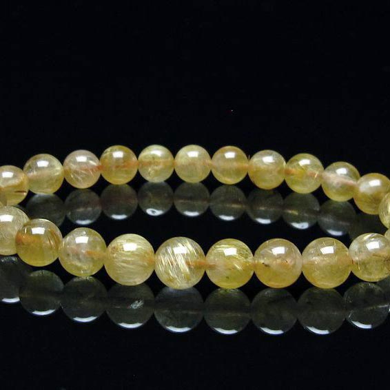 天然石ルチルクォーツ ブレスレット タイチンルチルクォーツ ブレスレット 7mm ルチルクォーツ ブレス 一点