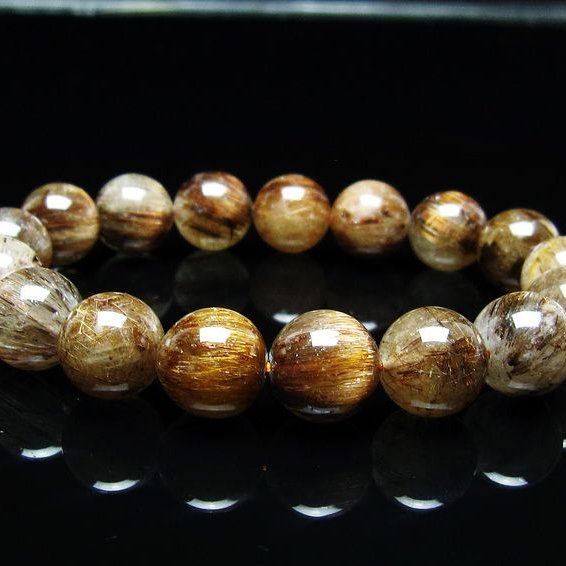 高品質 キャッツアイルチルクォーツ ブレスレット 12mm ルチルクォーツ ブレスレット キャッツアイ 12mm 一点物 メール便可 [M
