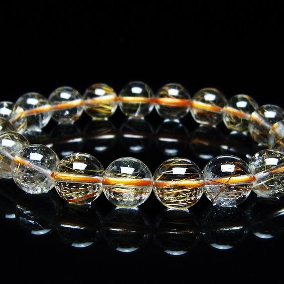 放射ルチルクォーツ（金針ルチル水晶） ブレスレット 10mm t38-1297 ルチルクォーツ ブレスレット キャッツアイルチル 10mm メール便可 [M