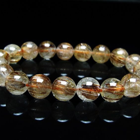 希少【ブラウンキャッツアイ ルチルクォーツ】11mm ブレスレット ルチルクォーツ ブレスレット キャッツアイ 11mm 一点物 メール便可 [M