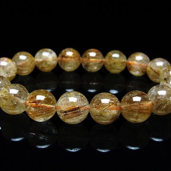 ルチルクォーツ ブレスレット キャッツアイ 12mm 一点物 メール便可 [M