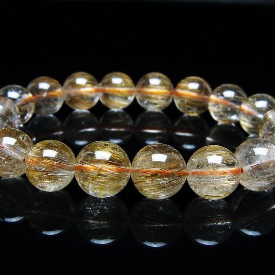 キャッツアイルチルクォーツ ブレスレット 12mm ルチルクォーツ
